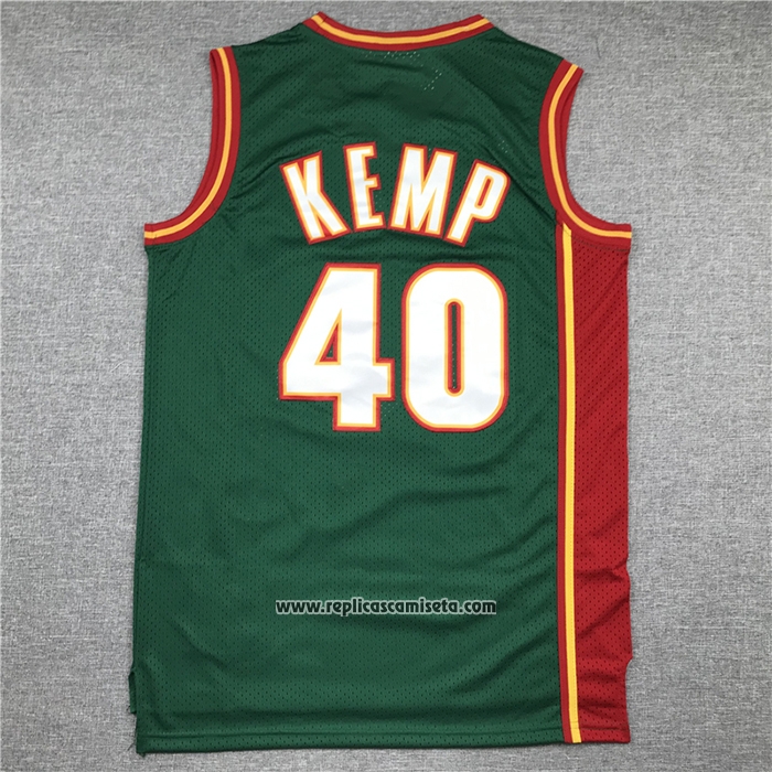Camiseta Seattle SuperSonics Shawn Kemp #40 Historic Retro Verde2